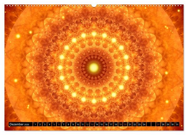 Produktbild: Energie - Mandalas in orange (Wandkalender 2026 DIN A2 quer), CALVENDO Monatskalender