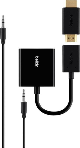 Belkin B2B137-BLK HDMI / VGA Adapter [1x HDMI-Buchse - 1x VGA-Buchse, Klinkenbuchse 3.5 mm] Schwarz 10.00 cm