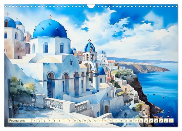 Produktbild: Santorini Inseltr&auml;ume (Wandkalender 2026 DIN A3 quer), CALVENDO Monatskalender