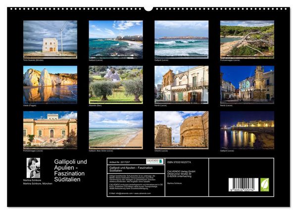 Produktbild: Gallipoli und Apulien - Faszination S&uuml;ditalien (hochwertiger Premium Wandkalender 2026 DIN A2 quer), Kunstdruck in Hochglanz