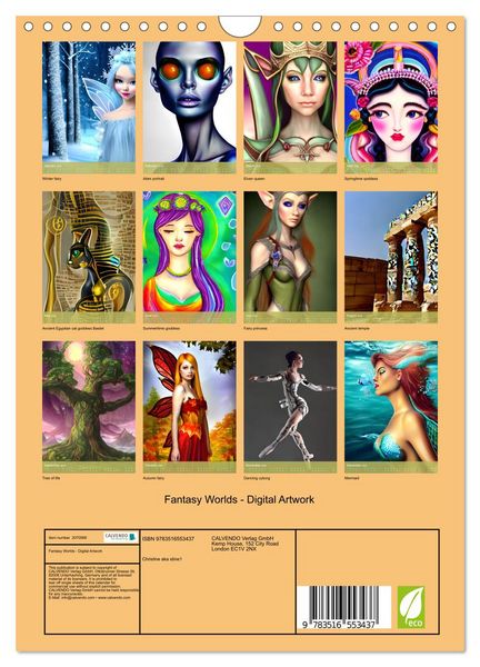 Produktbild: Fantasy Worlds - Digital Artwork (Wall Calendar 2026 DIN A4 portrait), CALVENDO 12 Month Wall Calendar