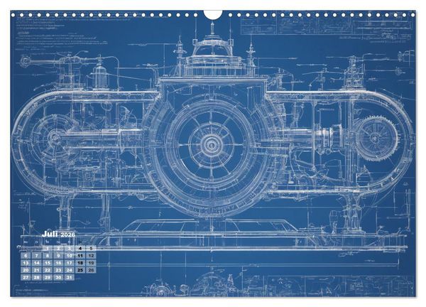 Produktbild: Steampunk - Blaupausen (Wandkalender 2026 DIN A3 quer), CALVENDO Monatskalender