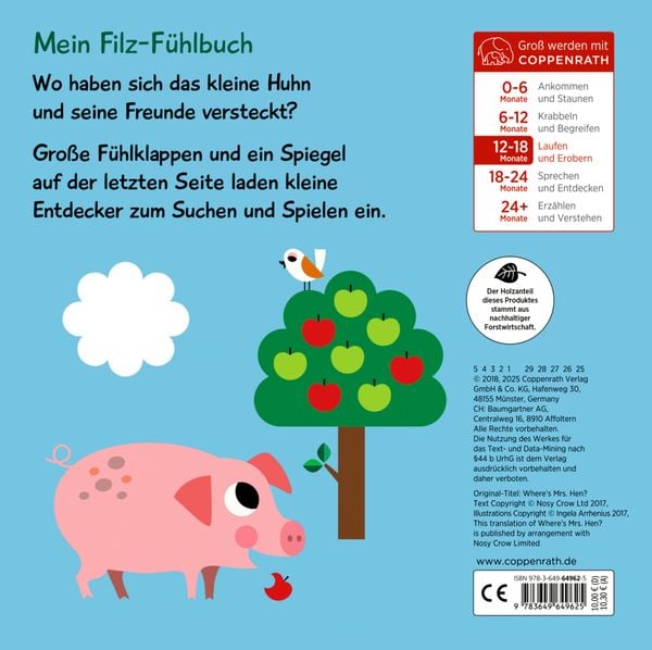 Produktbild: Mein Filz-F&uuml;hlbuch: Kuckuck, kl. Huhn! (F&uuml;hlen&begreifen)