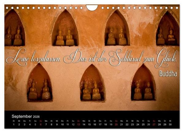 Produktbild: Buddhistische Weisheiten (Wandkalender 2026 DIN A4 quer), CALVENDO Monatskalender