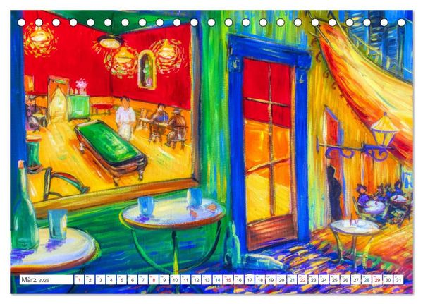 Produktbild: Van Gogh - neu interpretiert (Tischkalender 2026 DIN A5 quer), CALVENDO Monatskalender