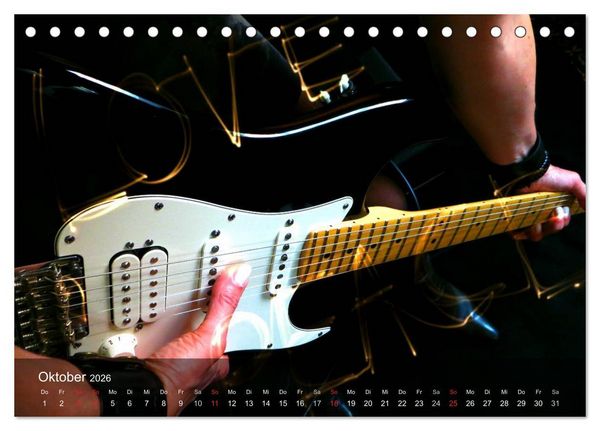 Produktbild: Rockgitarren Power (Tischkalender 2026 DIN A5 quer), CALVENDO Monatskalender