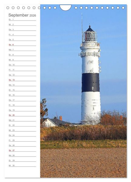 Produktbild: Leuchtender Geburtstagskalender - Leuchtt&uuml;rme an Ost-und Nordsee (Wandkalender 2026 DIN A4 hoch), CALVENDO Monatskalender
