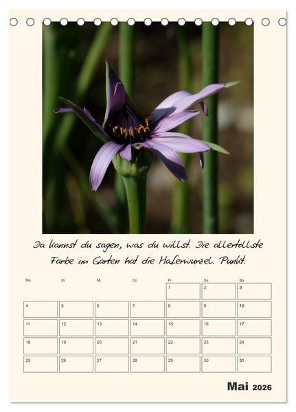 Produktbild: Gartengeschichten (Tischkalender 2026 DIN A5 hoch), CALVENDO Monatskalender