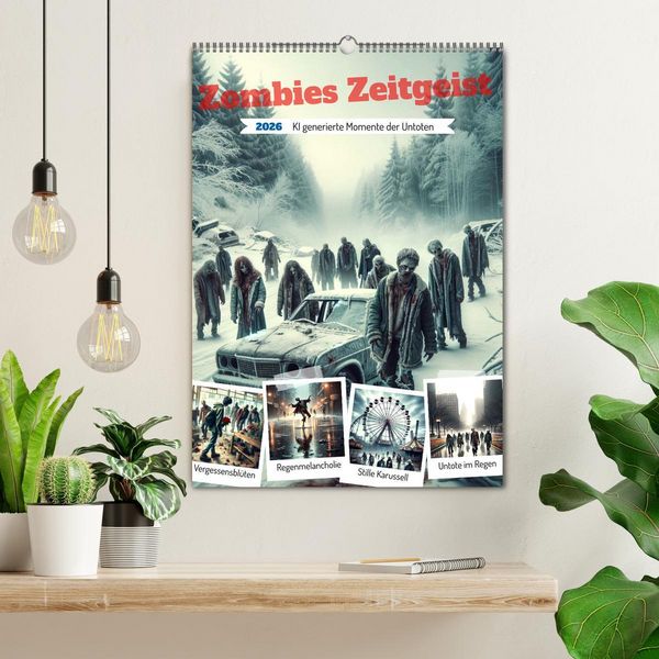 Produktbild: Zombies Zeitgeist - KI generierte Momente der Untoten (Wandkalender 2026 DIN A2 hoch), CALVENDO Monatskalender