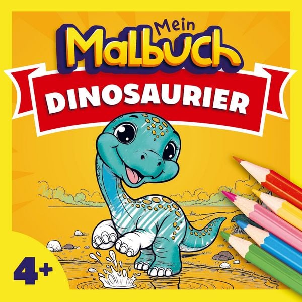 Malbuch Dinosaurier ab 4 Jahren, Taschenbuch von Mein Malbuch, Bookmundo, 9789403800448