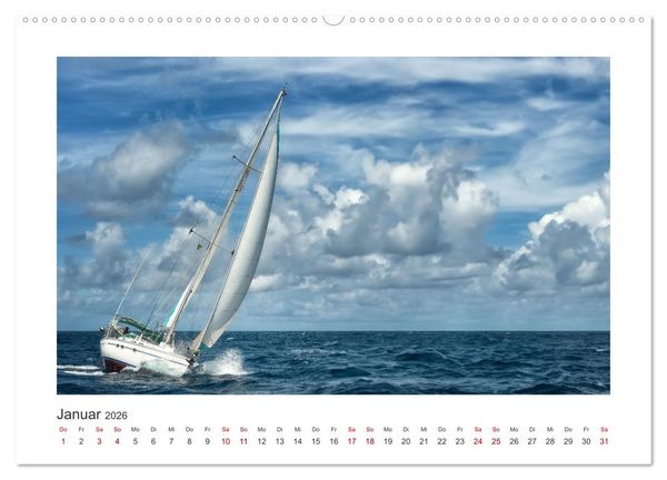Produktbild: Karibische Segeltr&auml;ume (hochwertiger Premium Wandkalender 2026 DIN A2 quer), Kunstdruck in Hochglanz