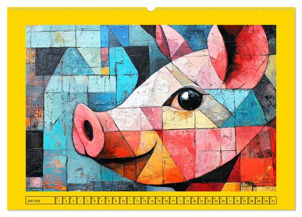 Produktbild: Abstrakte Eleganz. K&uuml;nstlerische Tiermotive in sch&ouml;nen Farben (Wandkalender 2026 DIN A2 quer), CALVENDO Monatskalender