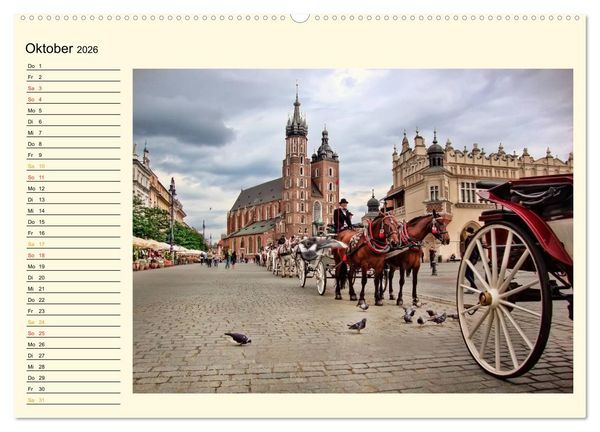 Produktbild: Krakau - das polnische Florenz (hochwertiger Premium Wandkalender 2026 DIN A2 quer), Kunstdruck in Hochglanz