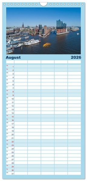 Produktbild: Familienplaner 2026 - Hamburg - Perle an der Elbe mit 5 Spalten (Wandkalender, 21 x 45 cm) CALVENDO