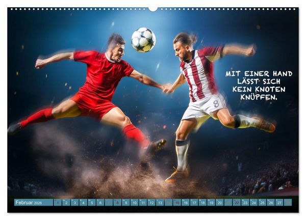 Produktbild: Fu&szlig;ball und tolle Spr&uuml;che (hochwertiger Premium Wandkalender 2026 DIN A2 quer), Kunstdruck in Hochglanz