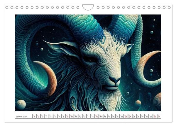 Produktbild: Tierkreisfl&uuml;stern &ndash; Ein Jahr in kosmischen Farben (Wandkalender 2027 DIN A4 quer), CALVENDO Monatskalender