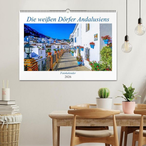 Produktbild: Die wei&szlig;en D&ouml;rfer Andalusiens (Wandkalender 2026 DIN A2 quer), CALVENDO Monatskalender