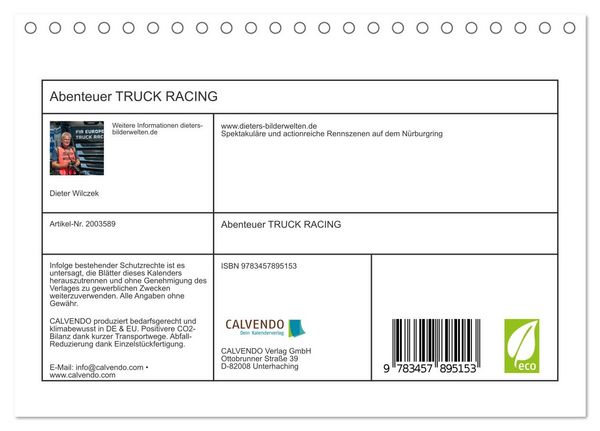 Produktbild: Abenteuer TRUCK RACING (Tischkalender 2026 DIN A5 quer), CALVENDO Monatskalender