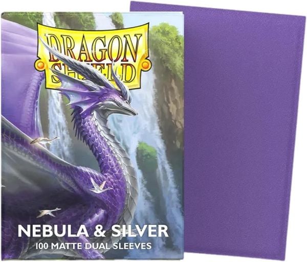 Pegasus ART15075 - Dragon Shield: Nebula & Silver, 100 Matte Dual Sleeves