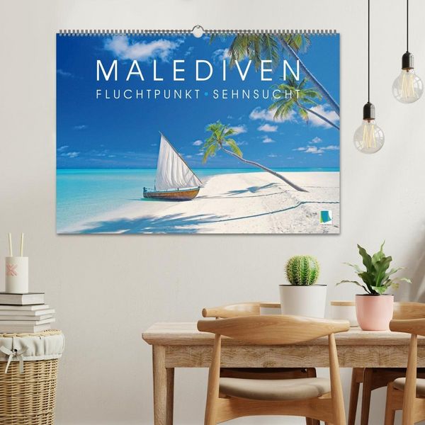 Produktbild: Die Malediven: Fluchtpunkt Sehnsucht (Wandkalender 2026 DIN A2 quer), CALVENDO Monatskalender