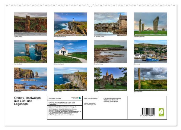 Produktbild: Orkney, Inselwelten aus Licht und Legenden. (hochwertiger Premium Wandkalender 2026 DIN A2 quer), Kunstdruck in Hochglanz