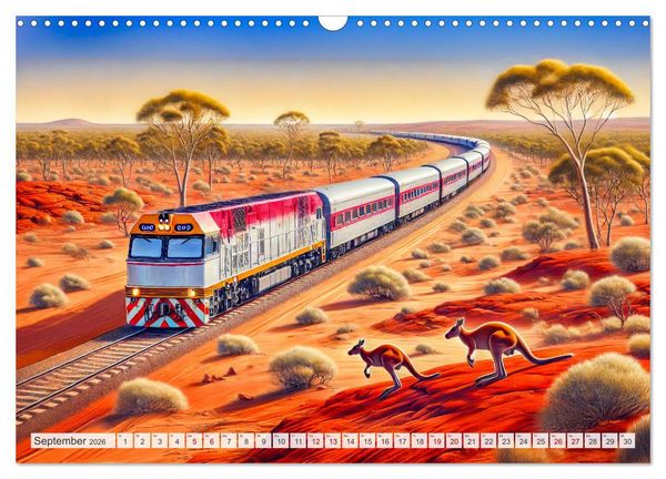 Produktbild: Faszination Eisenbahn - Lokomotiven und Landschaften der Welt (Wandkalender 2026 DIN A3 quer), CALVENDO Monatskalender