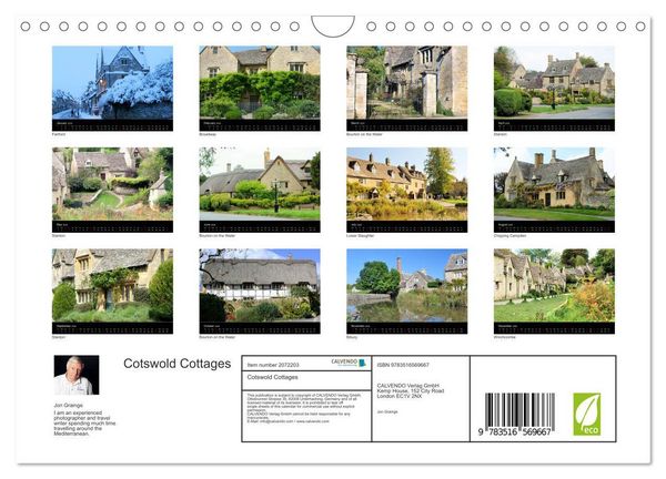 Produktbild: Cotswold Cottages (Wall Calendar 2026 DIN A4 landscape), CALVENDO 12 Month Wall Calendar