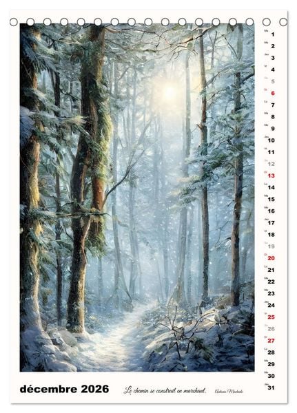 Produktbild: Chemins de fantaisie (Calendrier de bureau 2026 DIN A5 horizontal), CALVENDO calendrier mensuel