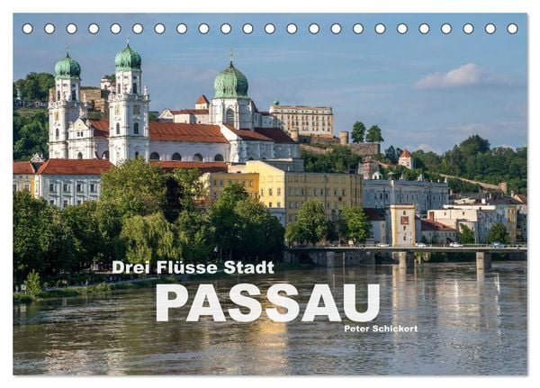 Produktbild: Drei Fl&uuml;sse Stadt Passau (Tischkalender 2026 DIN A5 quer), CALVENDO Monatskalender