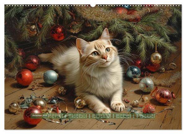 Produktbild: Nostalgische Samtpfoten (hochwertiger Premium Wandkalender 2026 DIN A2 quer), Kunstdruck in Hochglanz