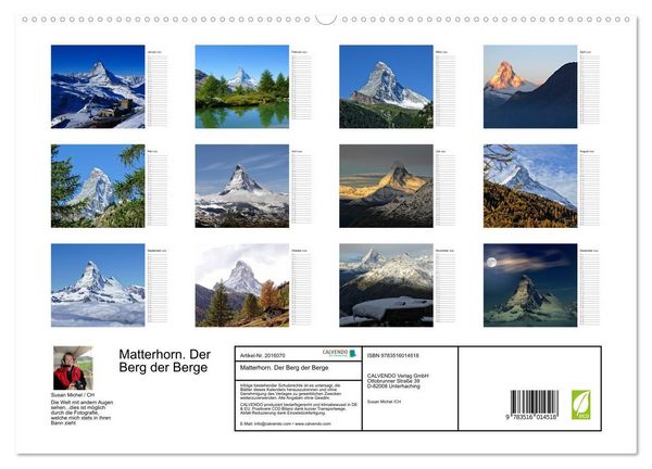 Produktbild: Matterhorn. Der Berg der Berge (hochwertiger Premium Wandkalender 2026 DIN A2 quer), Kunstdruck in Hochglanz