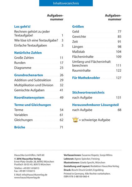 Produktbild: Textaufgaben Mittel-/Hauptschule 5. Klasse, A5-Heft