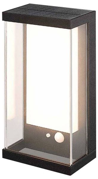 Produktbild: V-TAC 23032 VT-1193 Solar-Au&szlig;enwandleuchte mit Bewegungsmelder LED 1W Schwarz