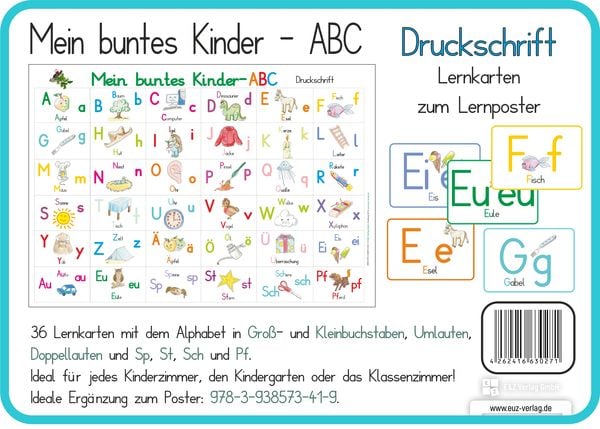 Produktbild: Mein buntes Kinder-ABC Druckschrift mit Umlauten, Doppellauten und Sp, St, Sch und Pf