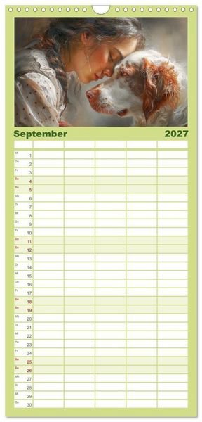Produktbild: Familienplaner 2027 - Mensch und Tier. Momente voller W&auml;rme, Vertrauen und Respekt mit 5 Spalten (Wandkalender, 21 x 45 cm) CALVENDO