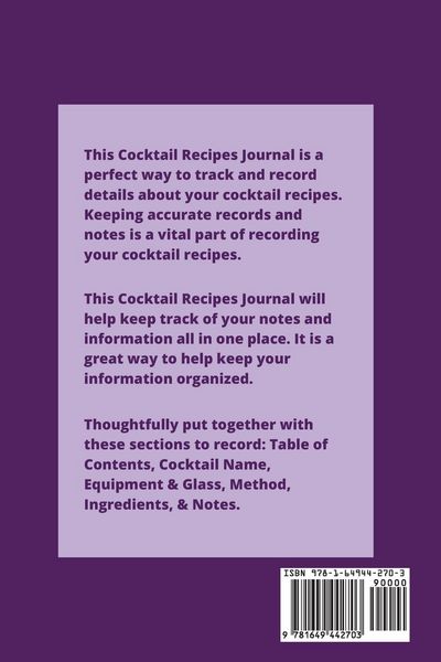 Produktbild: Cocktail Recipes Journal