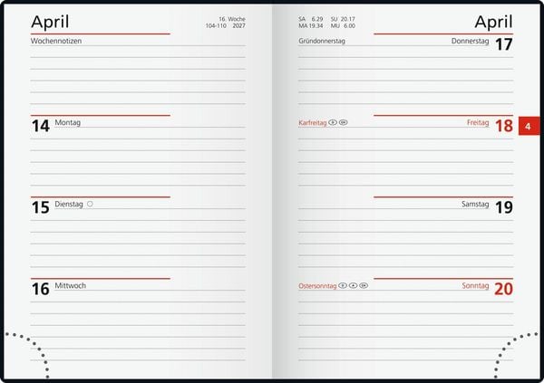 Produktbild: rido/id&eacute; 7013202017 Taschenkalender Mod. perfect/Technik I 2027 A6, Kunststoff, caramel