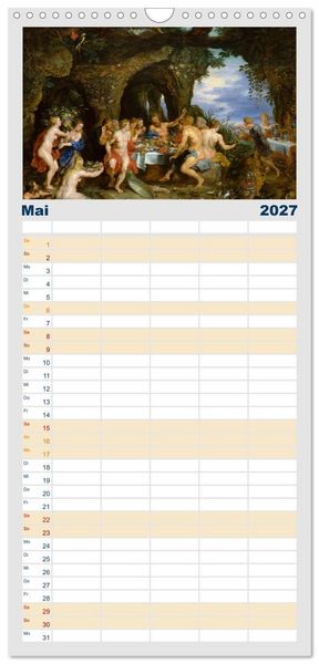Produktbild: Familienplaner 2027 - Party Time - Das Fest in der Kunst mit 5 Spalten (Wandkalender, 21 x 45 cm) CALVENDO