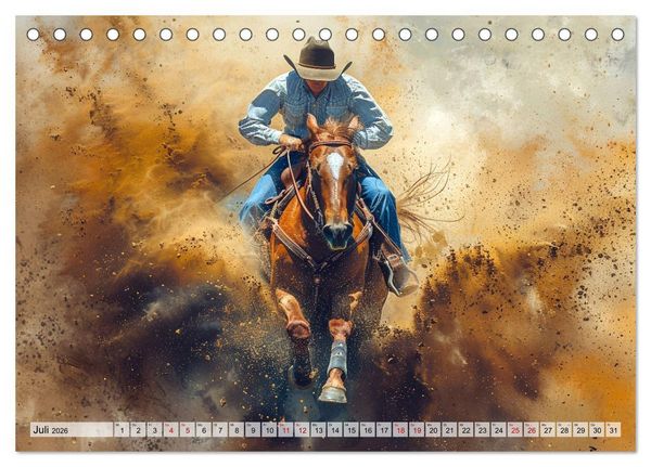 Produktbild: Pferde, Freiheit, Westernreiten (Tischkalender 2026 DIN A5 quer), CALVENDO Monatskalender