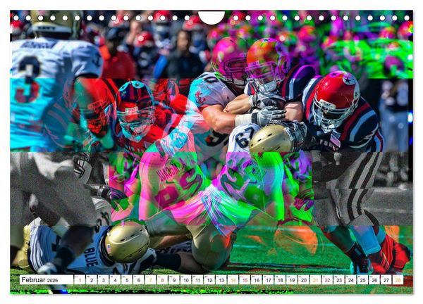 Produktbild: American Football - Power (Wandkalender 2026 DIN A4 quer), CALVENDO Monatskalender