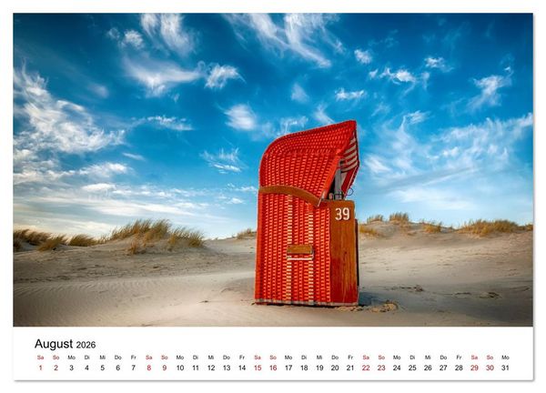 Produktbild: Insel Borkum - Ein Jahr zwischen Wind und Wellen (Wandkalender 2026 DIN A3 quer), CALVENDO Monatskalender