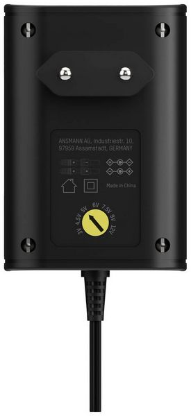 Produktbild: Ansmann 1201-0024 Steckernetzteil, einstellbar 12 V/DC, 9 V/DC, 7.5 V/DC, 6 V, 4.5 V/DC, 3 V 1500 mA 18 W