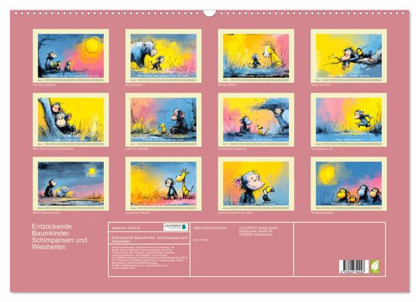 Produktbild: Entz&uuml;ckende Baumkinder. Schimpansen und Weisheiten (Wandkalender 2026 DIN A2 quer), CALVENDO Monatskalender