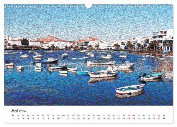 Produktbild: Lanzarote & La Graciosa - Im Stil von Vicent van Gogh (Wandkalender 2026 DIN A3 quer), CALVENDO Monatskalender