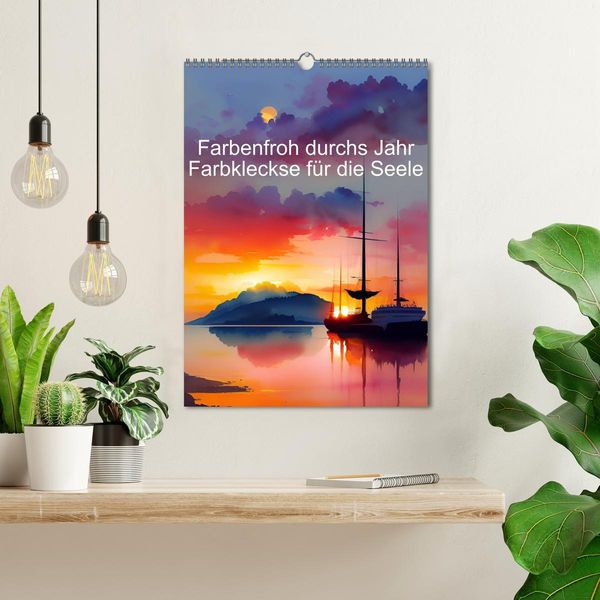 Produktbild: Farbenfroh durchs Jahr 2026 - Farbkleckse f&uuml;r die Seele (Wandkalender 2026 DIN A3 hoch), CALVENDO Monatskalender