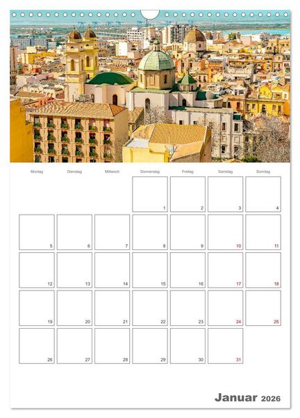 Produktbild: Cagliari - Urlaubsplaner (Wandkalender 2026 DIN A3 hoch), CALVENDO Monatskalender