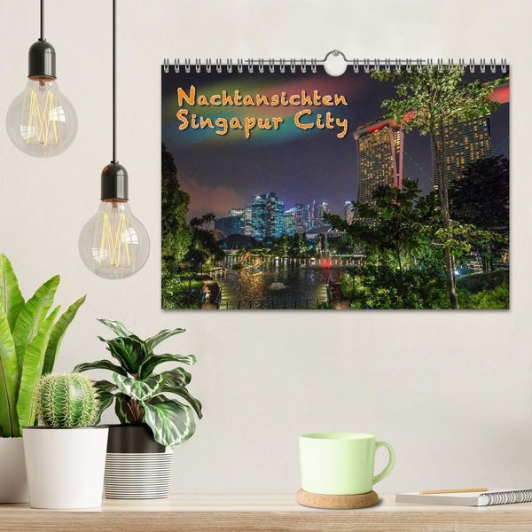 Produktbild: Nachtansichten Singapur City (Wandkalender 2026 DIN A4 quer), CALVENDO Monatskalender