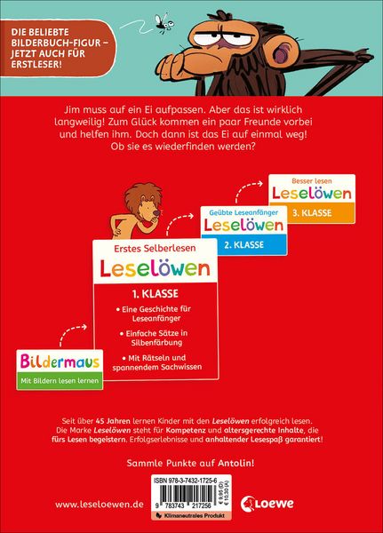 Produktbild: Lesel&ouml;wen 1. Klasse - Jim ist mies drauf - Jim br&uuml;tet etwas aus!