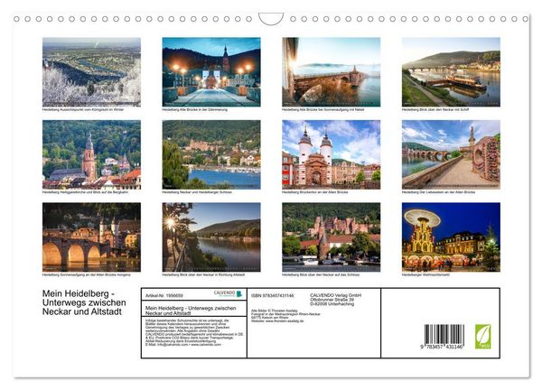 Produktbild: Mein Heidelberg - Unterwegs zwischen Neckar und Altstadt (Wandkalender 2026 DIN A3 quer), CALVENDO Monatskalender