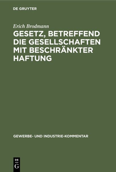 Produktbild: Gesetz, betreffend die Gesellschaften mit beschr&auml;nkter Haftung
